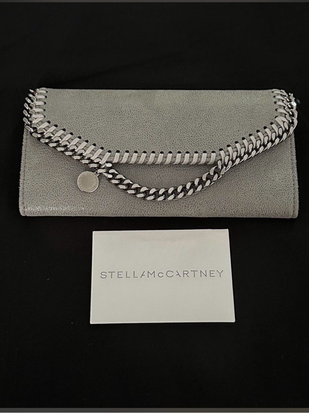 Stella McCartney Gray Silver Chain Wallet